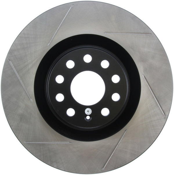 StopTech Power Slot 09 VW CC (Passat CC) / 06-09 Passat Front Right Slotted Rotor - Bull Strap