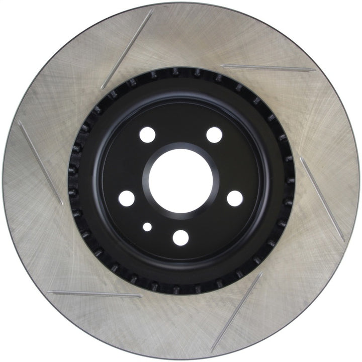 StopTech Power Slot 10 Camaro SS 8cyl / 09 Pontiac G8 GXP Front Left Slotted Rotor - Bull Strap