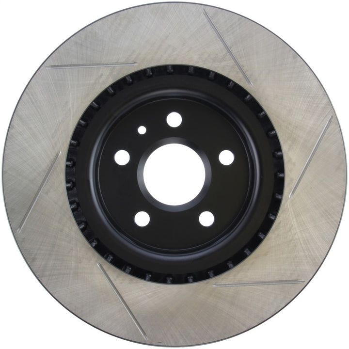 StopTech Power Slot 10 Camaro SS 8cyl / 09 Pontiac G8 GXP Front Right Slotted Rotor - Bull Strap