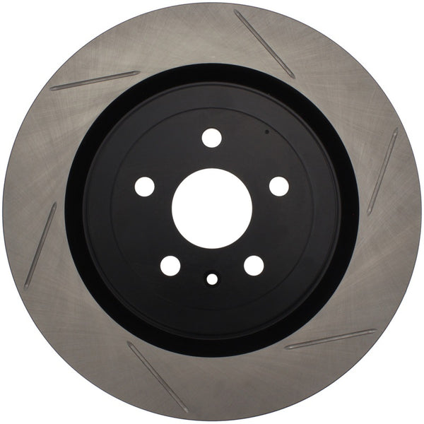 StopTech Power Slot 10 Camaro SS 8cyl Rear Left Slotted Rotor - Bull Strap