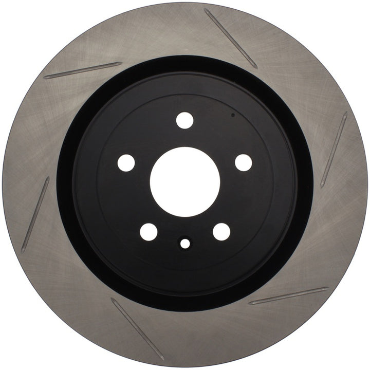 StopTech Power Slot 10 Camaro SS 8cyl Rear Left Slotted Rotor - Bull Strap