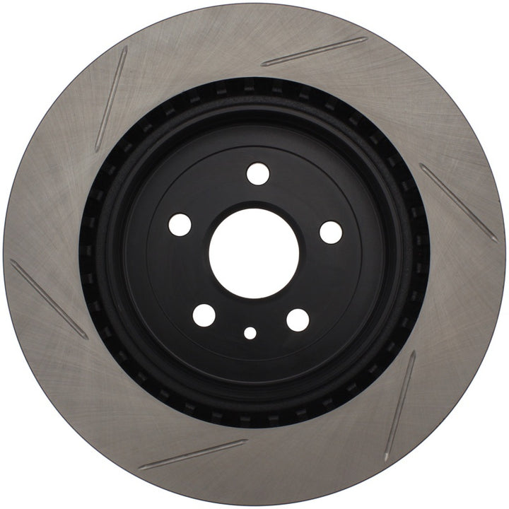 StopTech Power Slot 10 Camaro SS 8cyl Rear Left Slotted Rotor - Bull Strap