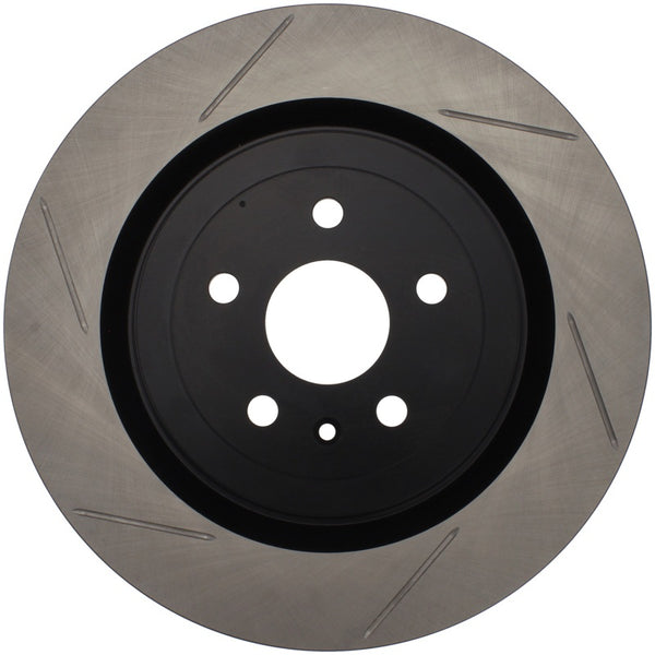 StopTech Power Slot 10 Camaro SS 8cyl Rear Right Slotted Rotor - Bull Strap