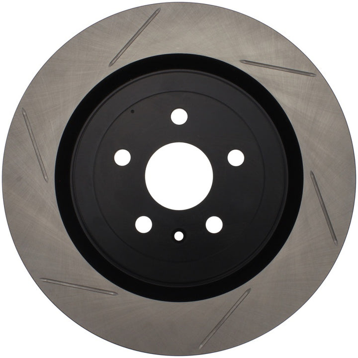StopTech Power Slot 10 Camaro SS 8cyl Rear Right Slotted Rotor - Bull Strap