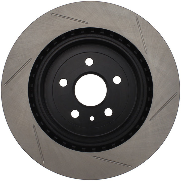 StopTech Power Slot 10 Camaro SS 8cyl Rear Right Slotted Rotor - Bull Strap