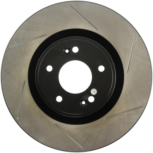 StopTech Power Slot 10 Hyundai Genesis Coupe Track Front Left Slotted Rotor - Bull Strap