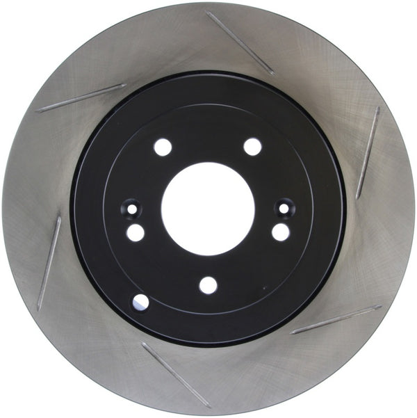 StopTech Power Slot 10 Hyundai Genesis Coupe Track Rear Left Slotted Rotor - Bull Strap