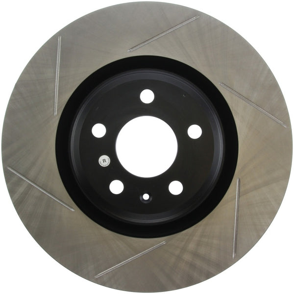 StopTech Power Slot 12 Audi A6 Quattro/11-12 A7 Quattro / 07/11-13 S4 Front Right Slotted Rotor - Bull Strap