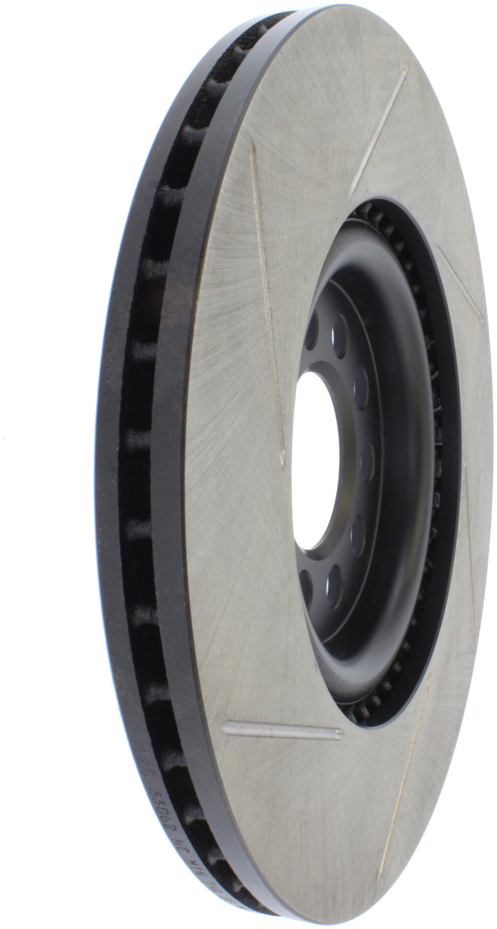 StopTech Power Slot 3/99-06 Audi TT/00-06 TT Quattro / 03-05 VW Golf GTi Left Front Slotted Rotor - Bull Strap