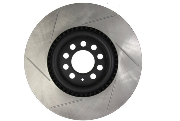 StopTech Power Slot 3/99-06 Audi TT/00-06 TT Quattro / 03-05 VW Golf GTi Left Front Slotted Rotor - Bull Strap