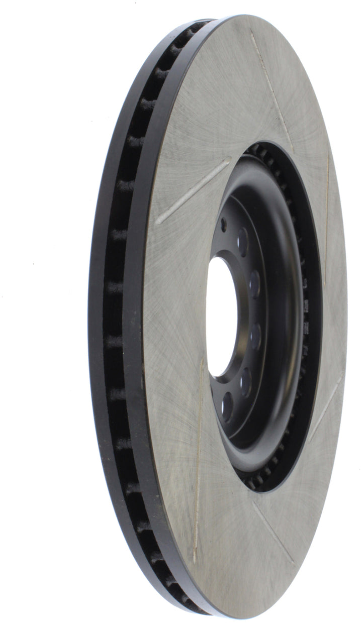 StopTech Power Slot 3/99-06 Audi TT/00-06 TT Quattro / 03-05 VW Golf GTi Right Front Slotted Rotor - Bull Strap