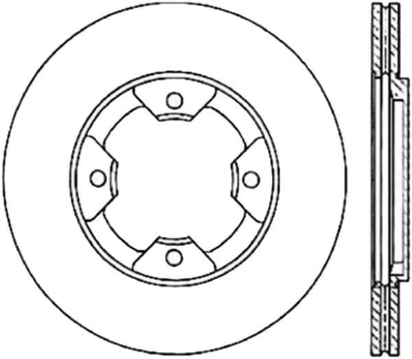StopTech Power Slot 84-85 Nissan 300ZX Slotted & Drilled Left Front Rotor - Bull Strap