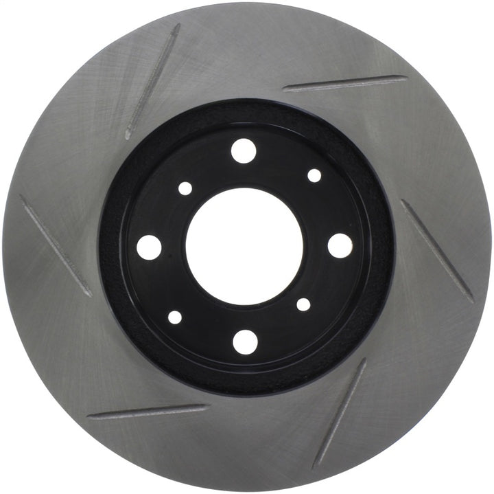 StopTech Power Slot 93-00 Honda Civic DX w/ Rr Drum Brakes Front Left Rotor - Bull Strap