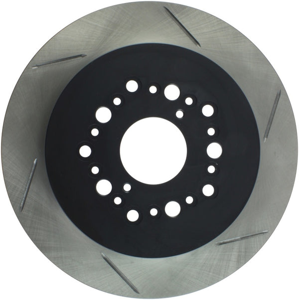 StopTech Power Slot 93-94 Lexus LS Series / 95-00 LS400 / 92-00 SC 400 Rear Left Slotted Rotor - Bull Strap