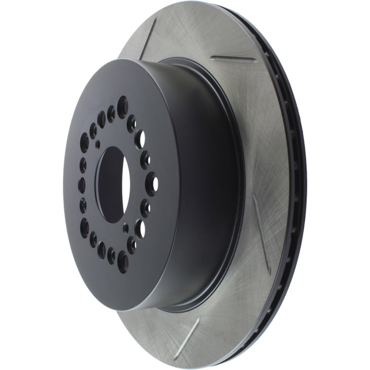 StopTech Power Slot 93-94 Lexus LS Series / 95-00 LS400 / 92-00 SC 400 Rear Right Slotted Rotor - Bull Strap