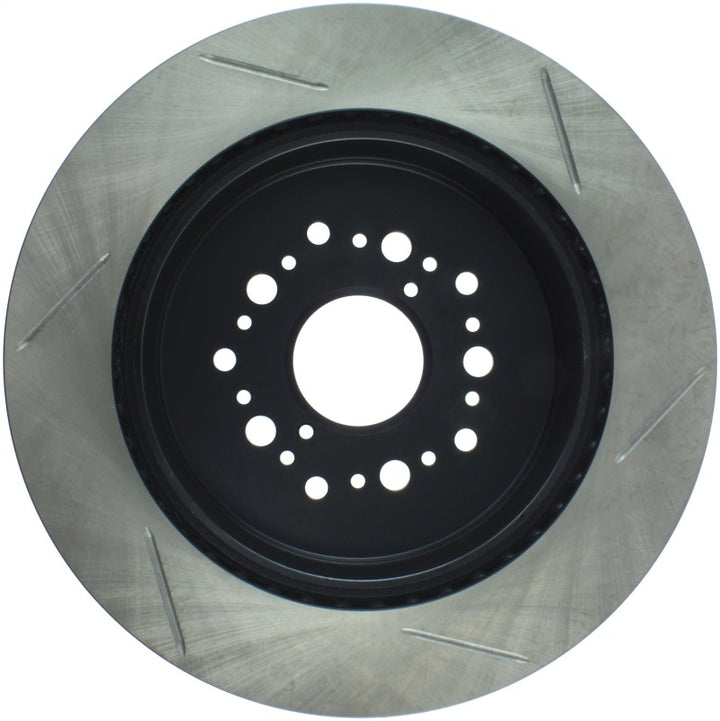 StopTech Power Slot 93-94 Lexus LS Series / 95-00 LS400 / 92-00 SC 400 Rear Right Slotted Rotor - Bull Strap