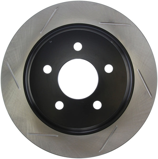 StopTech Power Slot 94-04 Ford Mustang Rear Right Slotted Rotor - Bull Strap