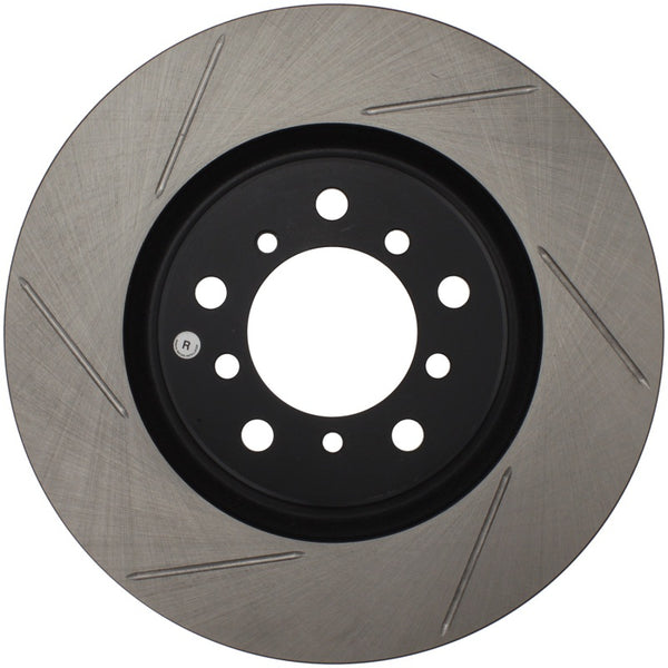 StopTech Power Slot BMW (E46) Front Right Slotted Rotor - Bull Strap
