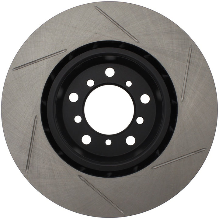 StopTech Power Slot BMW (E46) Front Right Slotted Rotor - Bull Strap