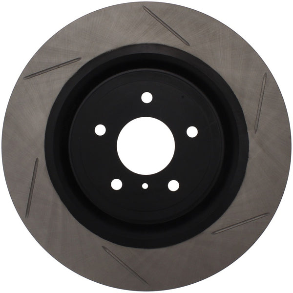 StopTech Power Slot Nissan 370z / Infiniti G37 SportStop Slotted Front Left Rotor - Bull Strap