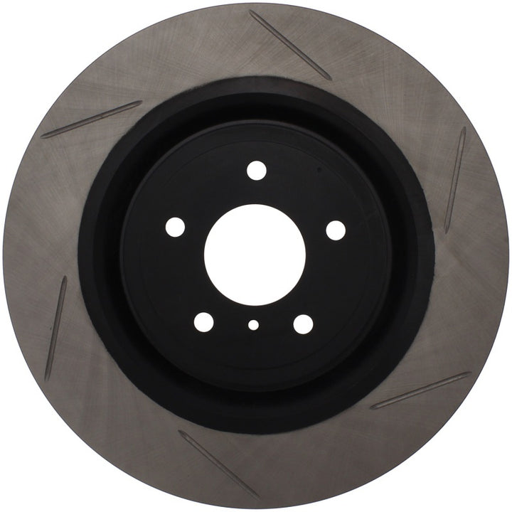StopTech Power Slot Nissan 370z / Infiniti G37 SportStop Slotted Front Left Rotor - Bull Strap