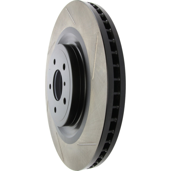 StopTech Power Slot Nissan 370z / Infiniti G37 SportStop Slotted Front Left Rotor - Bull Strap