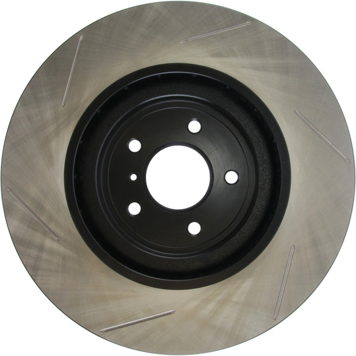 StopTech Power Slot Nissan 370z / Infiniti G37 SportStop Slotted Front Left Rotor - Bull Strap