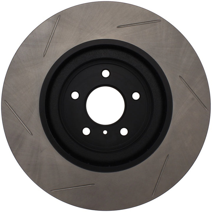 StopTech Power Slot Nissan 370z / Infiniti G37 SportStop Slotted Front Left Rotor - Bull Strap