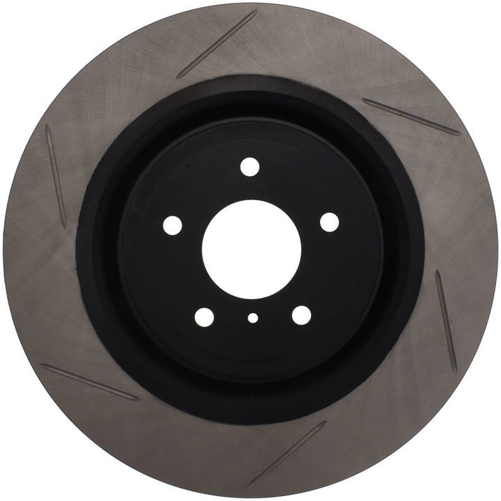 StopTech Power Slot Nissan 370z / Infiniti G37 SportStop Slotted Front Right Rotor - Bull Strap