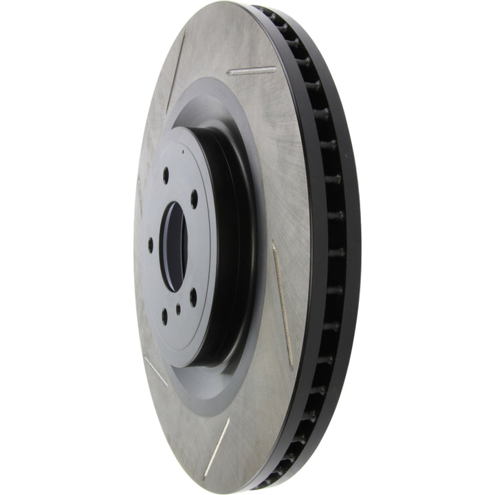 StopTech Power Slot Nissan 370z / Infiniti G37 SportStop Slotted Front Right Rotor - Bull Strap