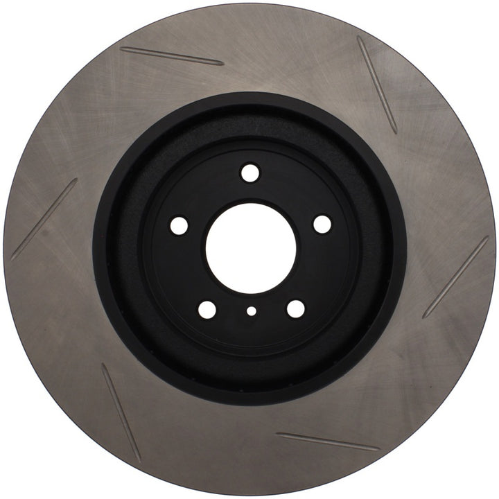 StopTech Power Slot Nissan 370z / Infiniti G37 SportStop Slotted Front Right Rotor - Bull Strap