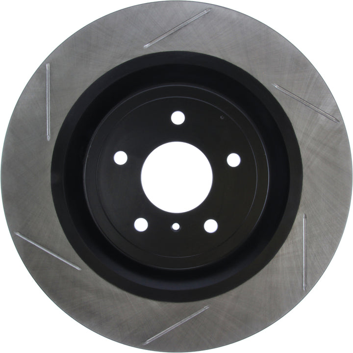 StopTech Power Slot Nissan 370z / Infiniti G37 SportStop Slotted Front Right Rotor - Bull Strap