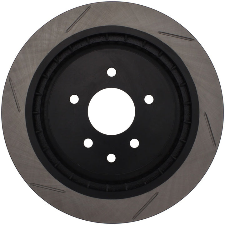 StopTech Power Slot Nissan 370z / Infiniti G37 SportStop Slotted Rear Right Rotor - Bull Strap