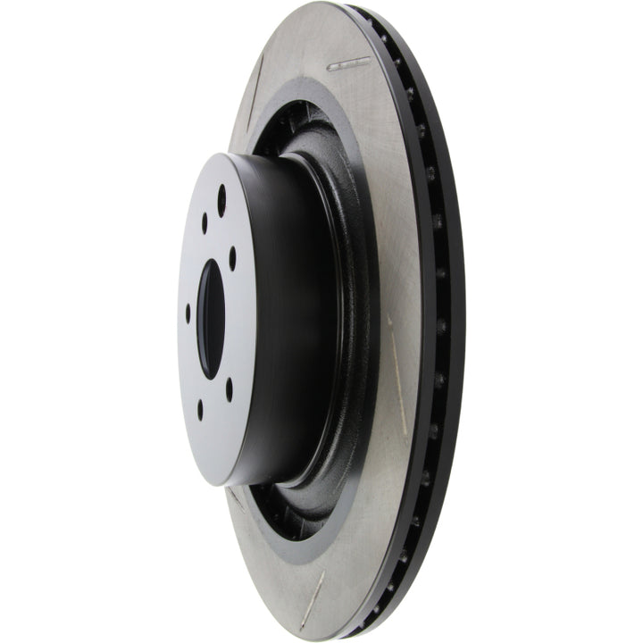 StopTech Power Slot Nissan 370z / Infiniti G37 SportStop Slotted Rear Right Rotor - Bull Strap