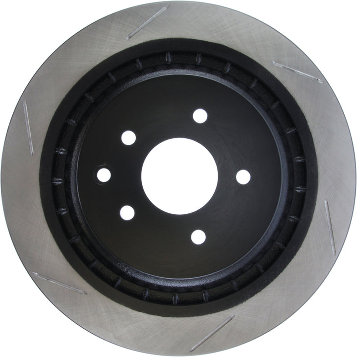 StopTech Power Slot Nissan 370z / Infiniti G37 SportStop Slotted Rear Right Rotor - Bull Strap