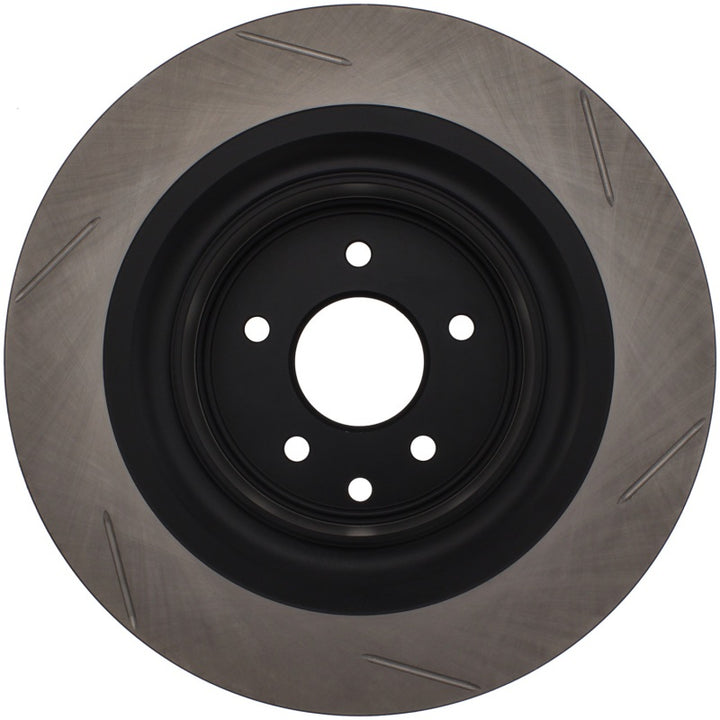 StopTech Power Slot Nissan 370z / Infiniti G37 SportStop Slotted Rear Right Rotor - Bull Strap