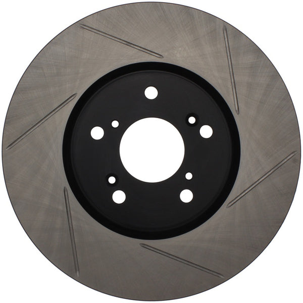 StopTech Power Slot Slotted 04-08 Accura TL (Brembo Caliper) Front Left Rotor - Bull Strap