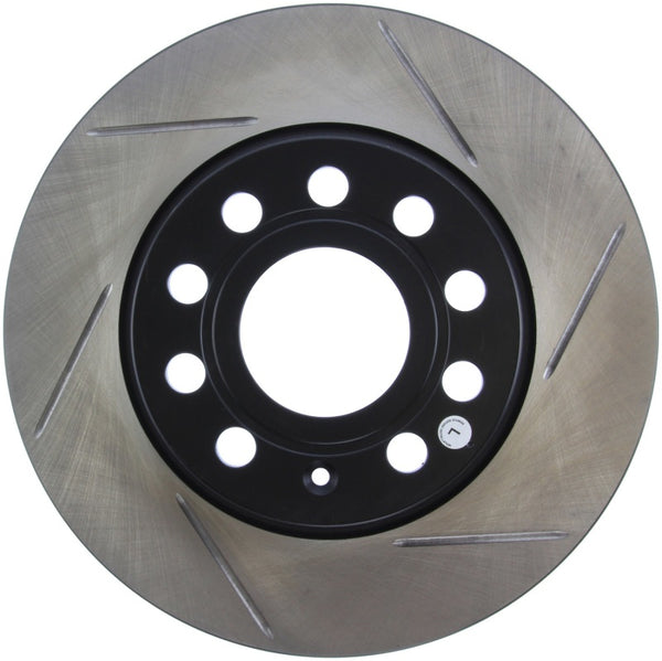 StopTech Power Slot Volkswagen GTI Rear Left Slotted Rotor - Bull Strap
