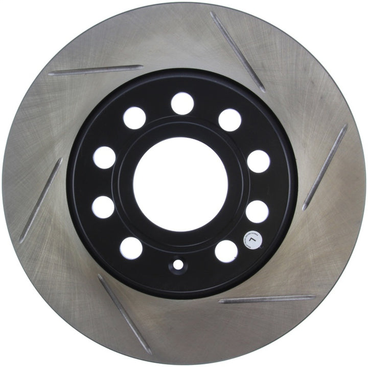 StopTech Power Slot Volkswagen GTI Rear Left Slotted Rotor - Bull Strap