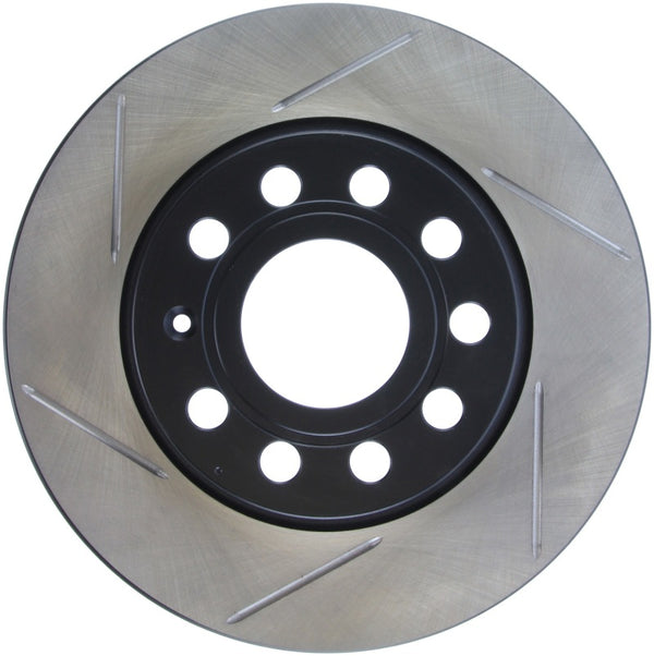 StopTech Power Slot Volkswagen GTI Rear Right Slotted Rotor - Bull Strap