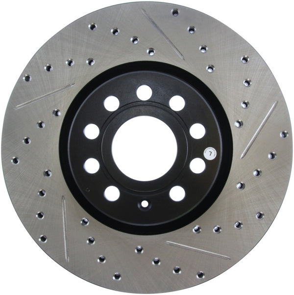 StopTech Slotted & Drilled Sport Brake Rotor - Bull Strap