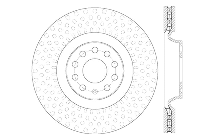 StopTech Slotted & Drilled Sport Brake Rotor - Bull Strap