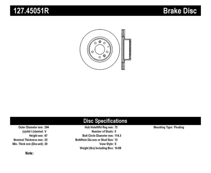 StopTech Slotted & Drilled Sport Brake Rotor - Bull Strap