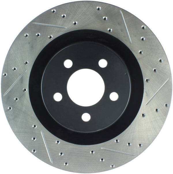 StopTech SportStop 06-09 Chrysler SRT-8 Front Left Drilled & Slotted Rotor - Bull Strap