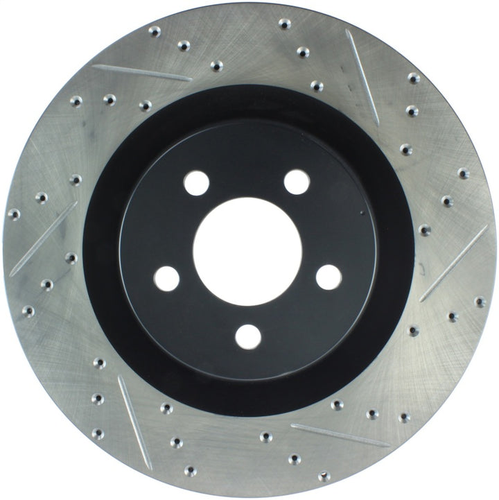 StopTech SportStop 06-09 Chrysler SRT-8 Front Left Drilled & Slotted Rotor - Bull Strap