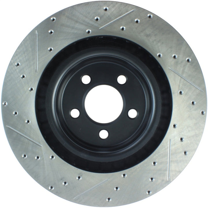 StopTech SportStop 06-09 Chrysler SRT-8 Front Left Drilled & Slotted Rotor - Bull Strap