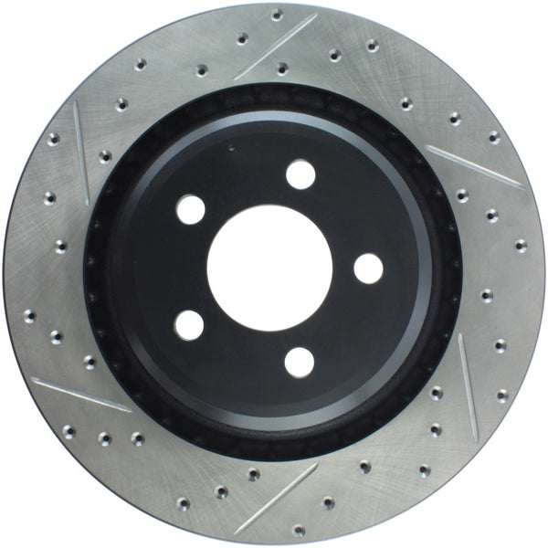 StopTech SportStop 06-09 Chrysler SRT-8 Rear Right Drilled & Slotted Rotor - Bull Strap