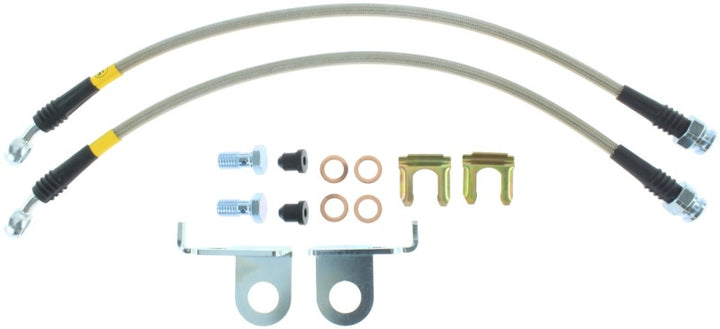 StopTech Stainless Steel Front Brake Lines 2015 Ford Mustang Base/V6/GT w/ 320mm & 352mm Front Discs - Bull Strap