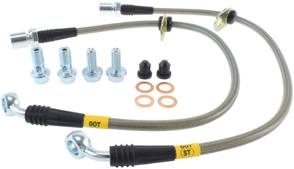 StopTech Stainless Steel Front Brake lines for 93-98 Supra - Bull Strap