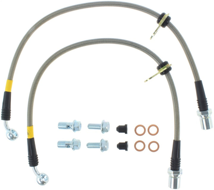 StopTech Stainless Steel Front Brake lines for 93-98 Supra - Bull Strap